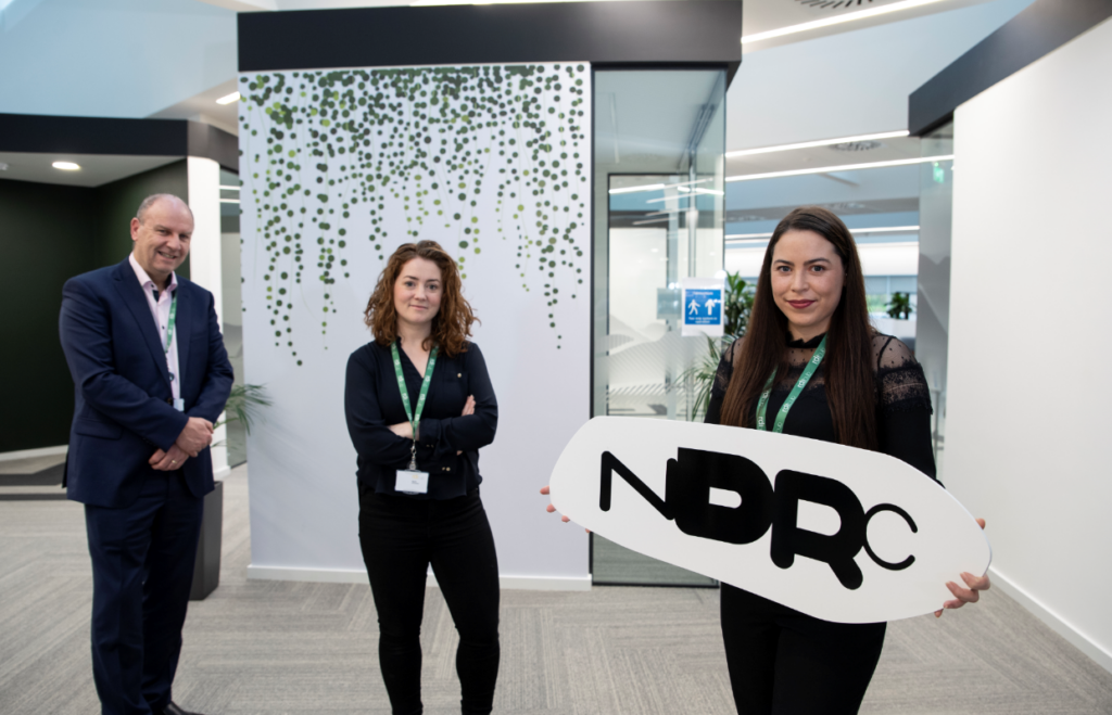 FREE NDRC 2020 Reidín O Connor, Member and Community Manager, Liam Cronin, CEO and Fionnuala O Callaghan, Operations Manager in RDI Hub